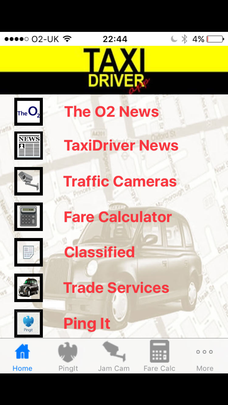 Taxi Driver App Home Screen